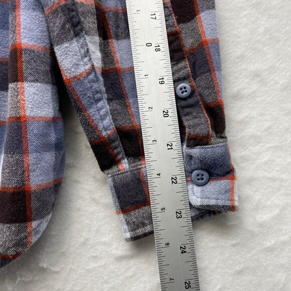 Rei Button-Up Shirt Men's Sz M Purple Flannel Plaid Collared Front Pockets - Picture 4 of 9